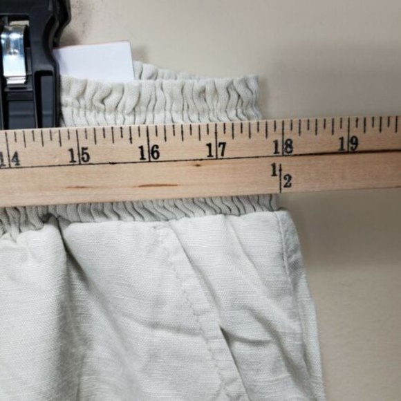 Lane Bryant Wide Leg Linen Blend Pants 14/16 khaki tan elastic pants NWT tie wai - Picture 5 of 9